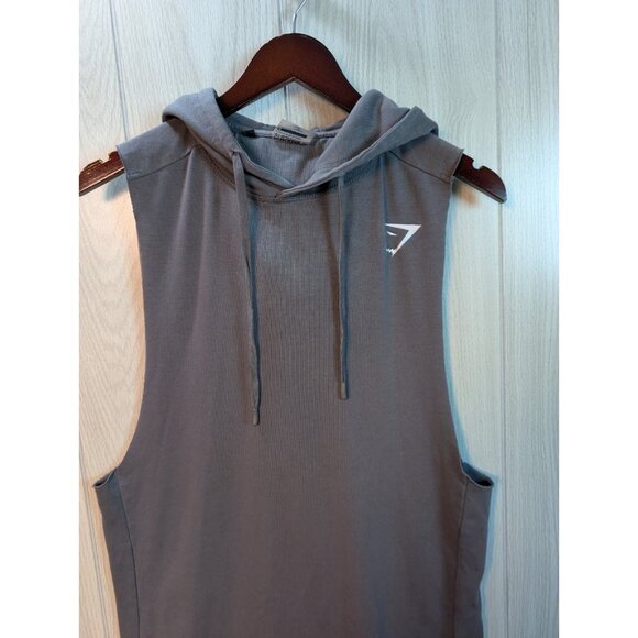 Gymshark Legacy Drop Arm Hoodie Mens Medium Cutoff Gym Top Hooded Sweatshirt - Picture 2 of 6